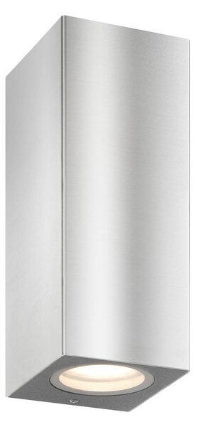LCD Applique da esterno 5051, acciaio inossidabile, 17 cm, IP54, up/down, GU10 dimmerabile, Alluminio / Grigio / Zincato, Acciaio Inox, Moderno