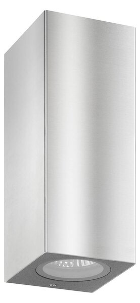 LCD Applique da esterno 5051, acciaio inossidabile, 17 cm, IP54, up/down, GU10 dimmerabile, Alluminio / Grigio / Zincato, Acciaio Inox, Moderno