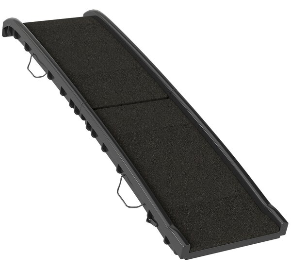 PawHut Rampa pieghevole per cani, scala per cani in PP con pendenza dolce e superficie antiscivolo, 155x38,5x15,5cm, nero | Aosom Italy