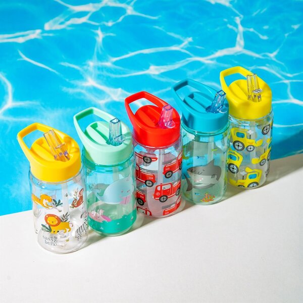 Borraccia per bambini con cannuccia Drink Up Safari, 400 ml Savannah Safari - Sass & Belle