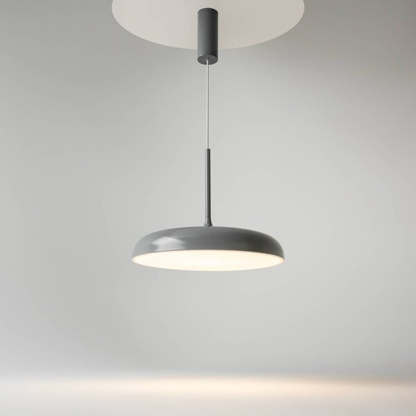 Maytoni Lampada LED a sospensione Gerhard, Ø 40 cm, grigio, metallo Gerhard, Alluminio / Grigio / Zincato, Soggiorno / Sala da pranzo, Metallo, Moderno