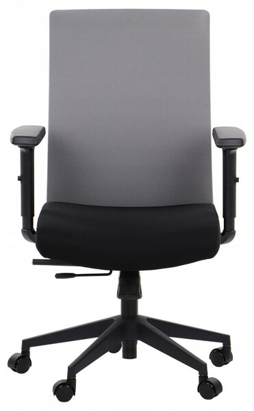 Sedia da ufficio ergonomica girevole RIVERTON F/L, braccioli regolabili, seduta scorrevole (avanti-indietro), nero/grigio