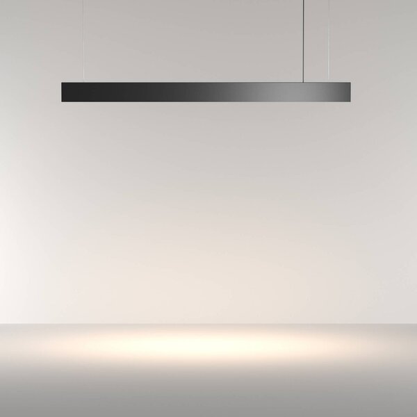 Maytoni Lampada LED a sospensione Basis, nera, CCT, lunghezza 112,5 cm dimmerabile, Nero, Soggiorno / Sala da pranzo, Alluminio, Moderno