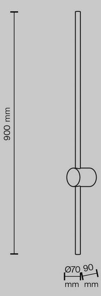 Maytoni Applique da parete a LED Light Stick, Nero, Soggiorno / Sala da pranzo, Alluminio, Moderno, Applique a LED