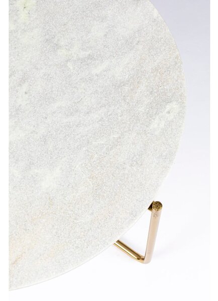Tavolino da salotto rotondo bianco/dorato con piano in marmo ø 70 cm Timpa – White Label