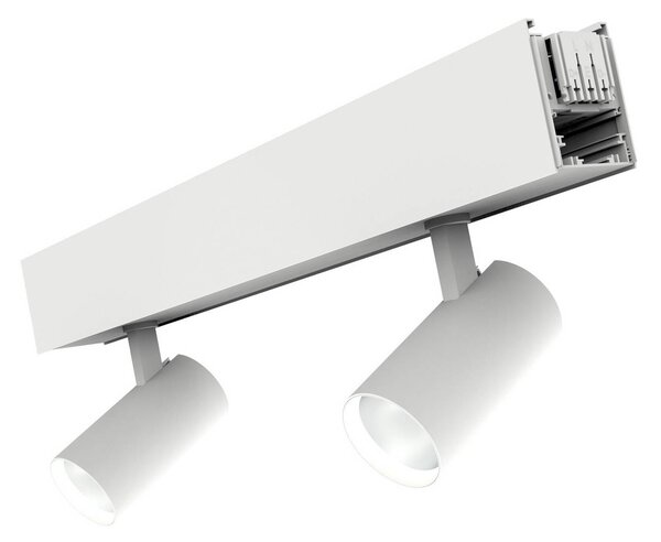 The Light Group SLC faretto LED Click, bianco, a 2 luci, lunghezza 56 cm, CCT, DALI dimmerabile, Bianco / Opale, Soggiorno / Sala da pranzo, Alluminio, Moderno