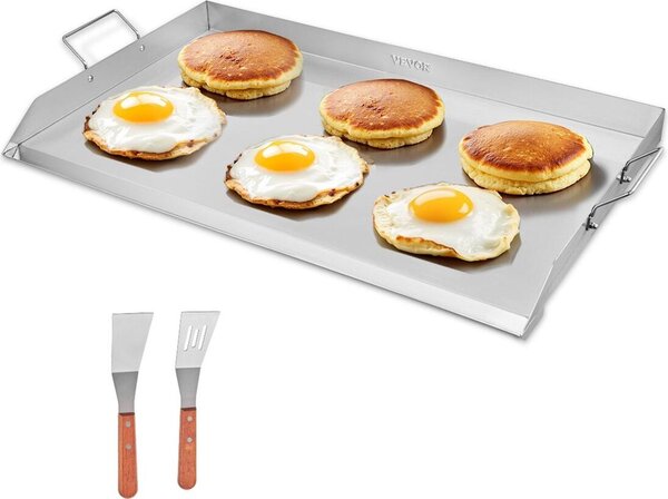 Padella universale per barbecue in acciaio inossidabile con griglia piatta 36x22 pollici