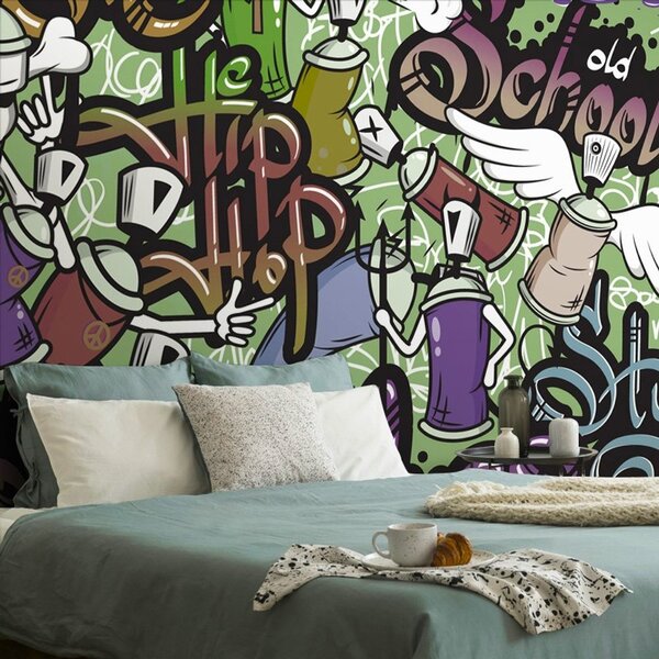Carta da parati – Street art allegro in verde