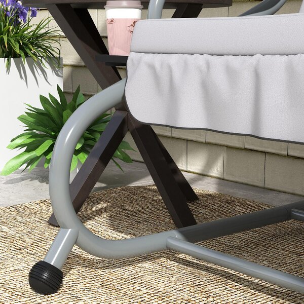 VivaGarden Dondolo da Giardino 3 Posti Reclinabile a Letto con Tettuccio Parasole e Portabicchieri in Metallo Dimensioni 200x120x164 cm colore Grigio