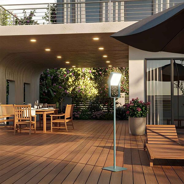 Piantana Solare in alluminio 120cm Ricaricabile USB-C - Verde Pastello Colore Bianco Naturale 4.000K