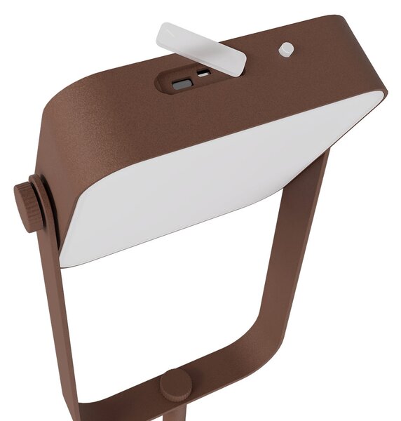 Piantana Solare in alluminio 120cm Ricaricabile USB-C - Corten Colore Bianco Naturale 4.000K