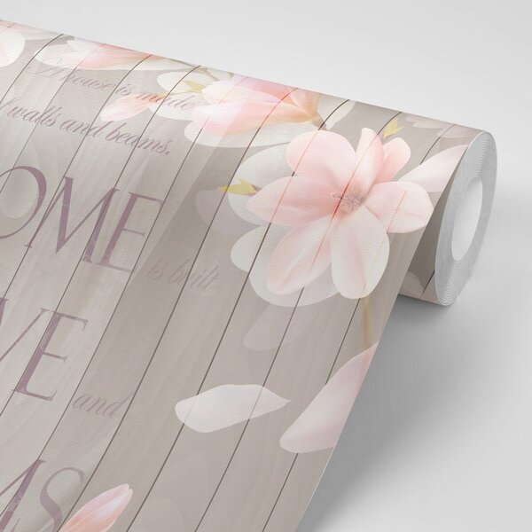 Carta da parati – Magnolia Vintage con Scritta