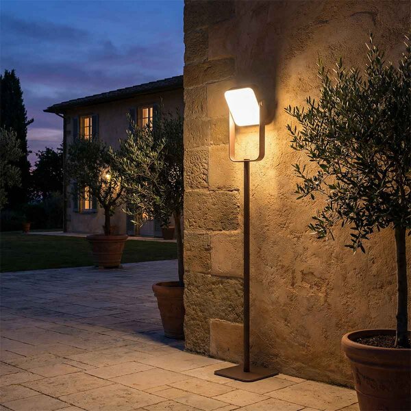 Piantana Solare in alluminio 120cm Ricaricabile USB-C - Corten Colore Bianco Naturale 4.000K