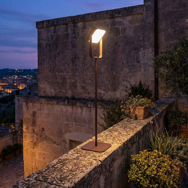 Piantana Solare in alluminio 120cm Ricaricabile USB-C - Corten Colore Bianco Naturale 4.000K