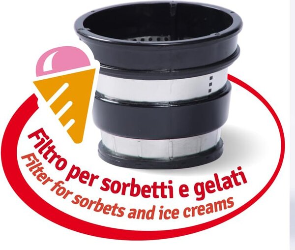 R.G.V. Estrattore di succo a Freddo 60 giri al Minuto potenza 400 Watt Capacit 1 litro con filtro Sorbetti - 110900 Juice Art New