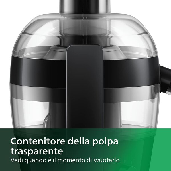 Philips Estrattore di Succo Frutta e Verdura Potenza 500 watt Capacit succo 500 ml colore Nero - HR1832/00 Viva Collection