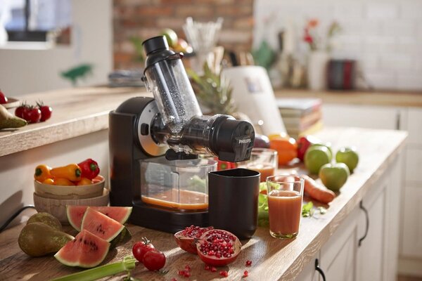 Philips Estrattore di Succo Frutta e Verdura Potenza 150 watt Capacit 1 litro colore Grigio - HR1889/70 Viva Collection