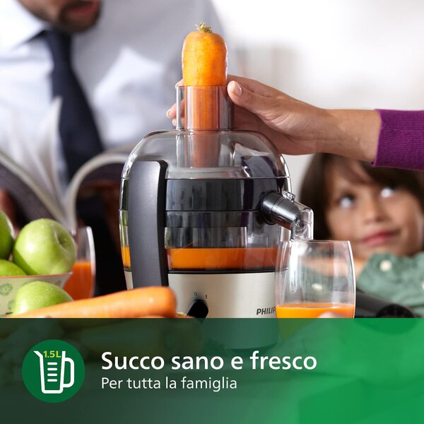 Philips Estrattore di Succo Frutta e Verdura Potenza 500 watt Capacit succo 500 ml colore Nero - HR1832/00 Viva Collection
