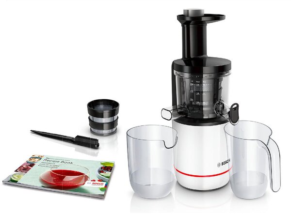 Bosch Estrattore di succo Frutta e Verdura Slow Juicer Potenza 150 Watt colore Nero / Bianco - MESM500W