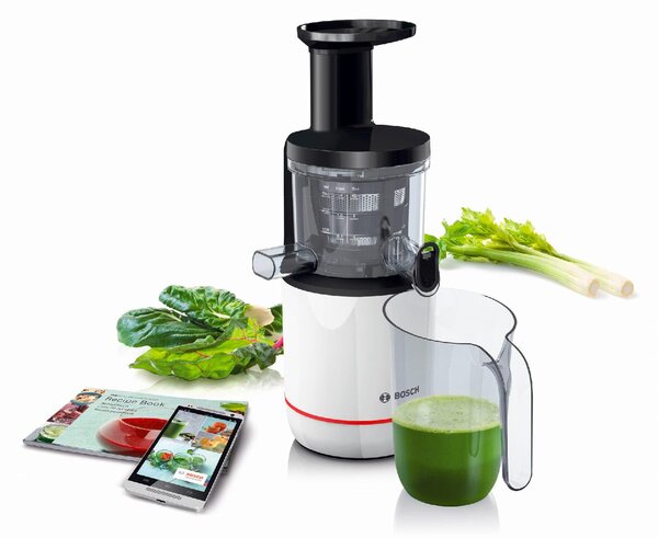 Bosch Estrattore di succo Frutta e Verdura Slow Juicer Potenza 150 Watt colore Nero / Bianco - MESM500W