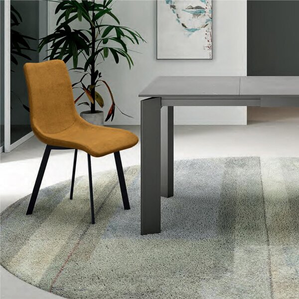 Sedia In Tessuto Easy Clean telaio metallo Modello IRIS Dimensioni 45x56x h 86 cm - Peso 5,5 colore Giallo