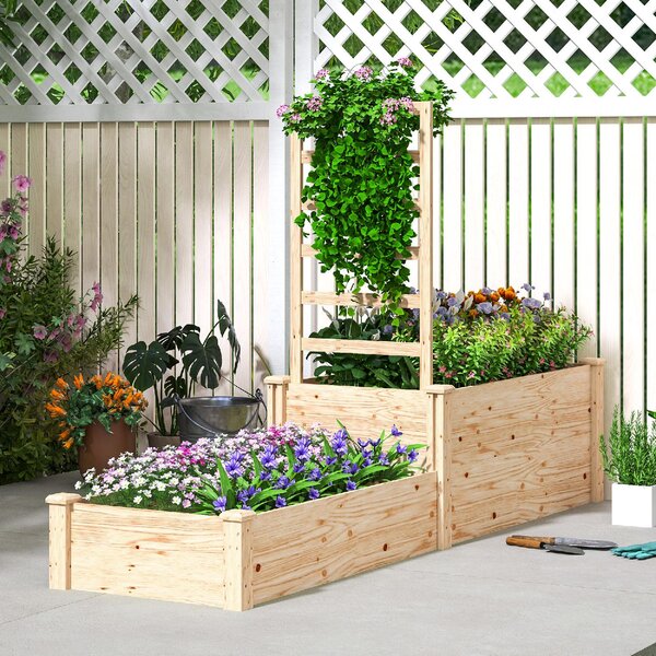 Fioriera Rialzata in Legno, Fioriera da Esterno per Coltivazione di Ortaggi, Fiori, Erbe e Frutta, Aiuola Elevata Grande per Balcone, Giardino e Corti | Leroy Merlin