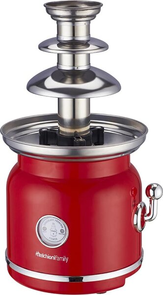 Melchioni Fontana di Cioccolato Cioccolatiera 3 Ripiani Potenza 90 W colore Rosso Inox Choco - 118370003