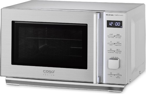 CASO GERMANY Forno a Microonde con Grill Capacit 20 Litri Potenza 800 Watt colore Argento - MG 20 Cube Ceramic 3325