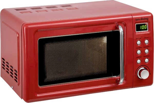 INNOLIVING Forno Microonde con Grill Combinato 20 Litri 700W 800W e Funzione Scongelamento colore Rosso - INN-861R