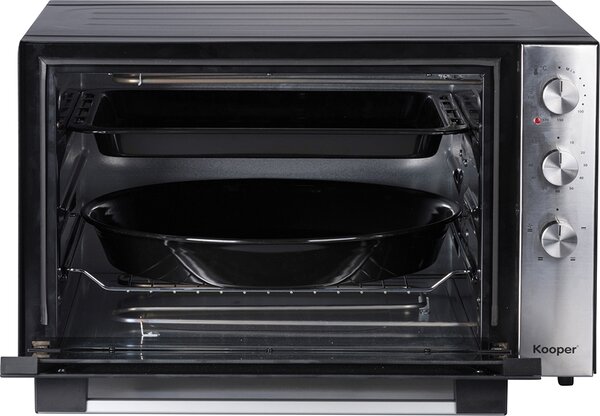 Kooper OUTLET - Forno Elettrico Fornetto Ventilato Capacit 70 Litri, Potenza 2500 Watt con Teglia, Griglia e Pinza, colore Nero e Acciaio - 9313659