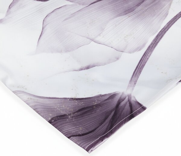 Completo Lenzuola In Raso Di Cotone Abstract Flower Matrimoniale - 250X290 175X205 + 2 Federe 50X80 Mirabello Floreale Rosa Caleffi