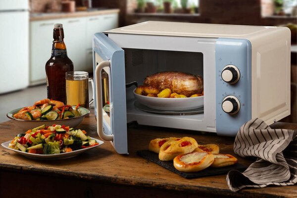 Ariete Forno Microonde Capacit 20 Litri Potenza 800 Watt Linea Vintage colore Celeste - ARI3960/05