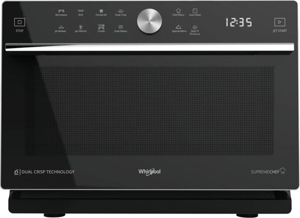 Whirlpool Forno Microonde combinato 33 Litri Potenza 900 Watt con Manopola e controlli Touch colore Nero e Argento - MWSC 933 SB