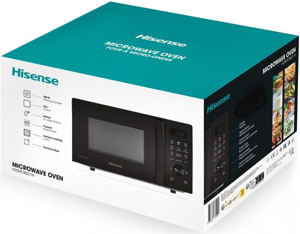 Hisense Forno Microonde combinato Capacit 20 Litri Potenza 700 Watt Nero - H20MOBSD1H