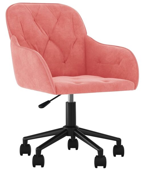 VidaXL Sedia da ufficio girevole in velluto rosa