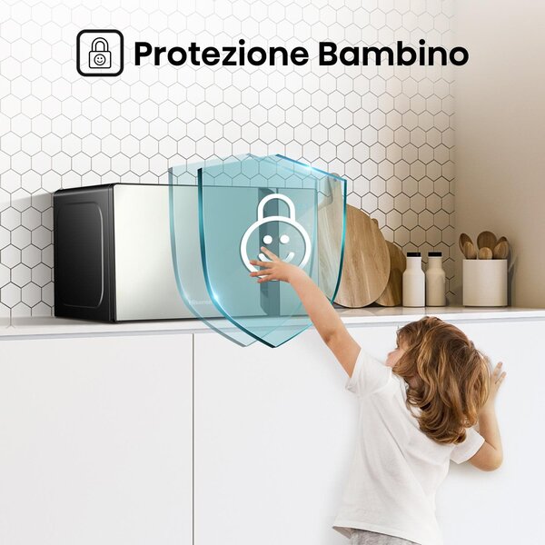 Hisense Forno Microonde Combinato con Grill Capacit 20 Litri Potenza 700 Watt colore Argento - H20MOMBS4