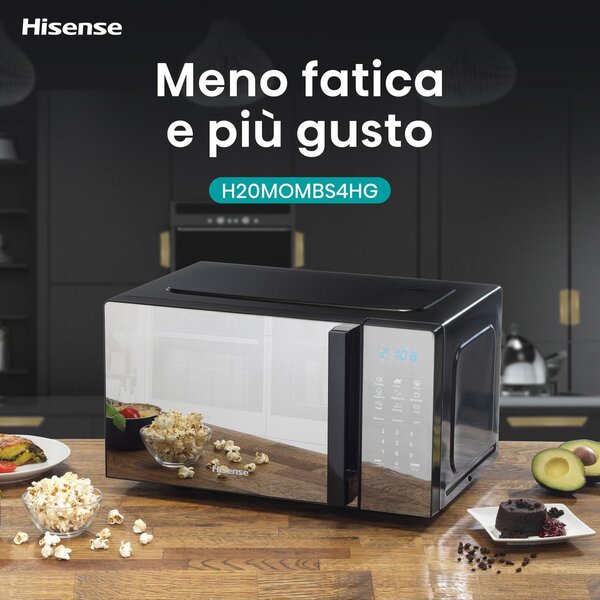 Hisense Forno Microonde Combinato con Grill Capacit 20 Litri Potenza 700 Watt colore Argento - H20MOMBS4