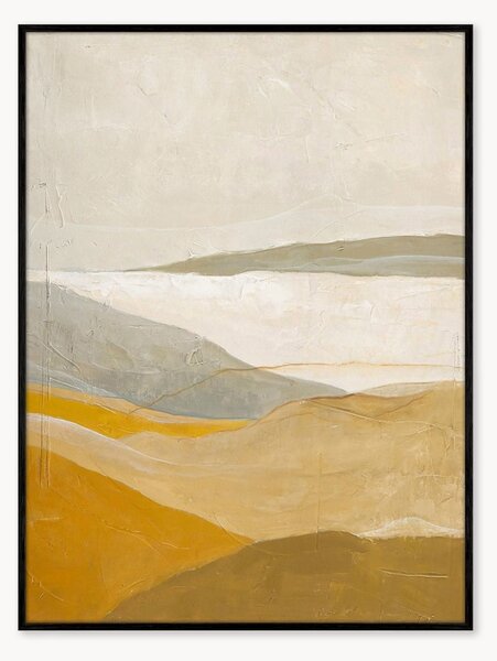 Quadro su tela incorniciato dipinto a mano Yellow Field
