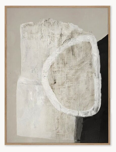 Quadro su tela incorniciato dipinto a mano White Stone