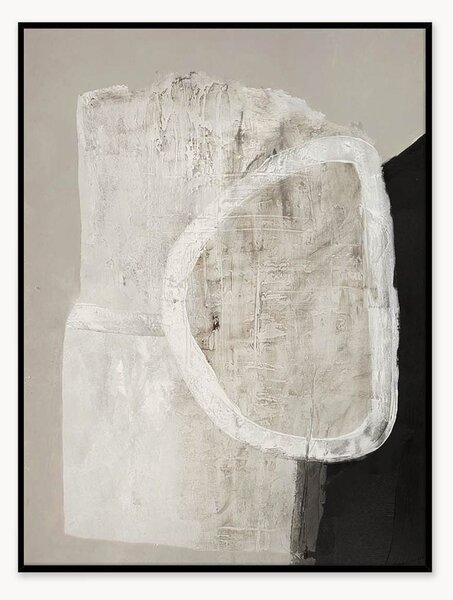 Quadro su tela incorniciato dipinto a mano White Stone