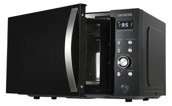 Aiwa Forno Microonde Combinato con Grill Capacit 23 Litri Potenza 800 Watt colore Nero con Porta in Vetro - MW230DGBK