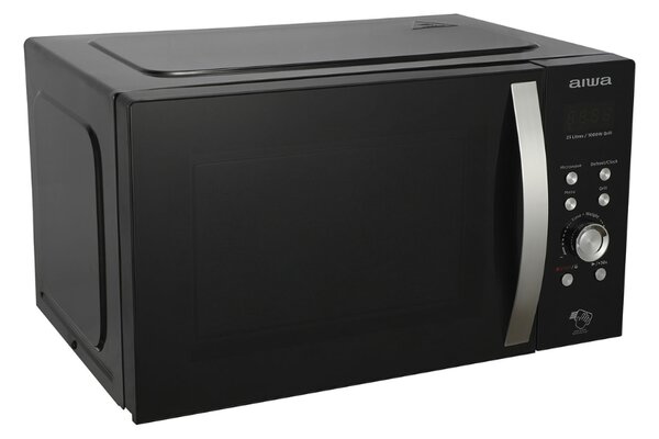 Aiwa Forno Microonde Combinato con Grill Capacit 23 Litri Potenza 800 Watt colore Nero con Porta in Vetro - MW230DGBK