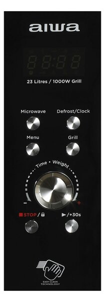Aiwa Forno Microonde Combinato con Grill Capacit 23 Litri Potenza 800 Watt colore Nero con Porta in Vetro - MW230DGBK