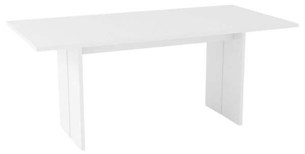 Tavolo pranzo rettangolare 8 posti bianco lucido 160x90cm - Alibi