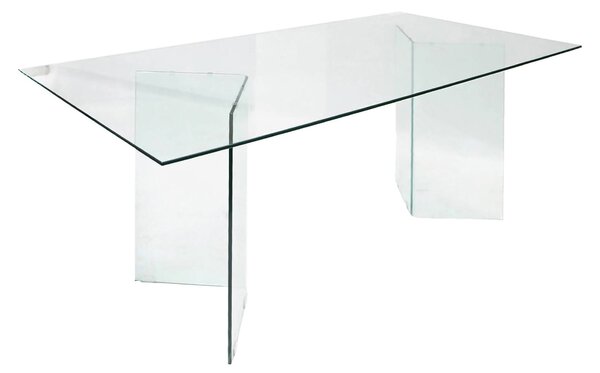 Tavolo vetro rettangolare 10 posti trasparente 180x90cm - Armir