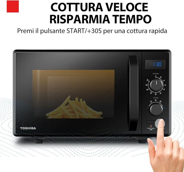 Toshiba Forno Microonde Combinato con Grill Capacit 23 Litri Potenza 900 Watt colore Nero - MW-AG23P