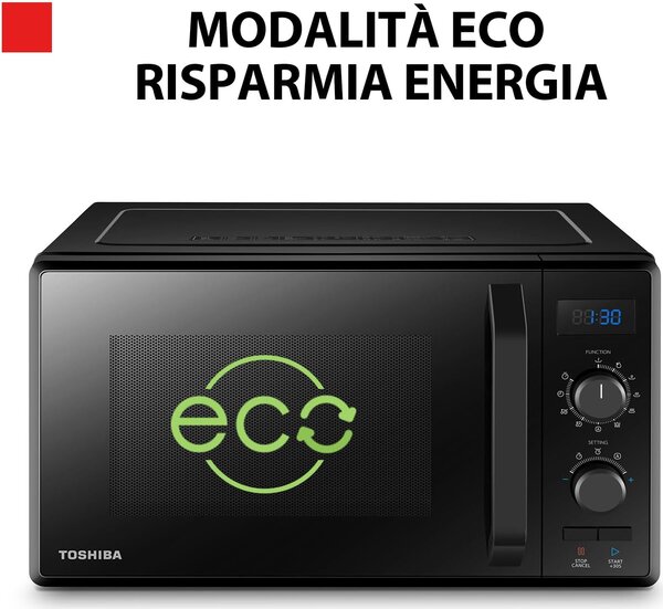 Toshiba Forno Microonde Combinato con Grill Capacit 23 Litri Potenza 900 Watt colore Nero - MW-AG23P