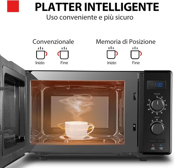Toshiba Forno Microonde Combinato con Grill Capacit 23 Litri Potenza 900 Watt colore Nero - MW-AG23P