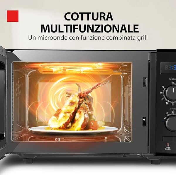 Toshiba Forno Microonde Combinato con Grill Capacit 23 Litri Potenza 900 Watt colore Nero - MW-AG23P