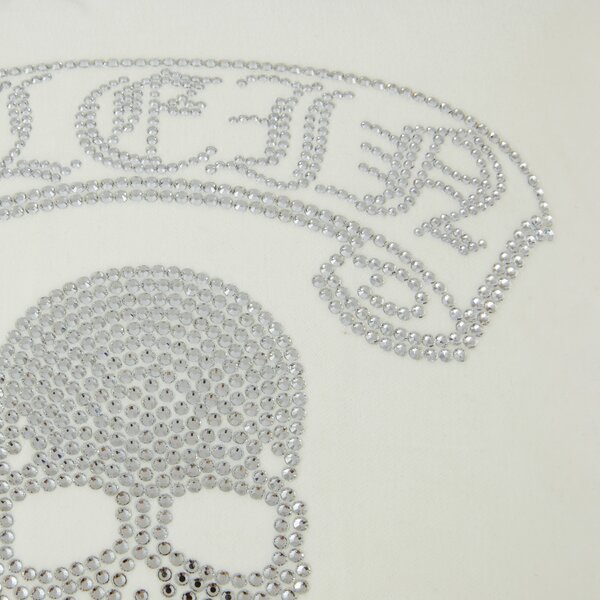 Cuscino D'arredo In Velluto Crystal Skull 40x40 Premoli Di Bella Tinta Unita Ivory Caleffi